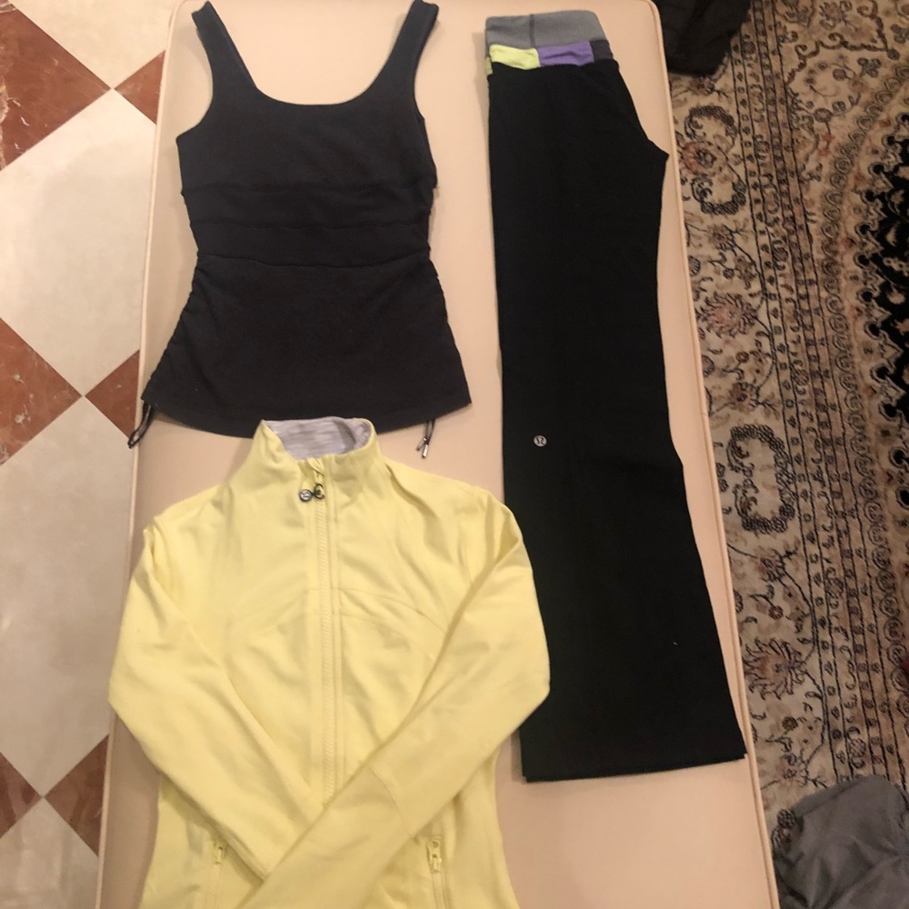 Lululemon Jacket, Pant and Tank Set - size 4-6